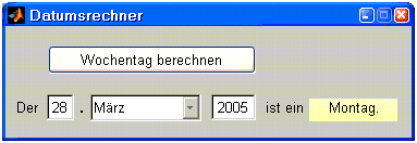 Datumsrechner als GUI